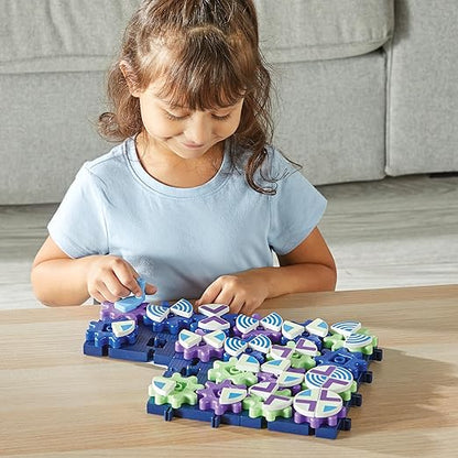 Learning Resources Glowing PatternGears - Building Set with Glow in the Dark Stickers Toddlers Hands-On Toy STEM Construction &amp Engineering Fine Motor Gifts for Boys and Girls
