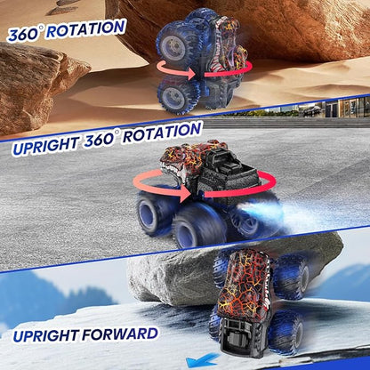 Remote Control Monster Car 2.4GHz RC Crocodile Monster Truck Toys for 3 4 5 6 7 8 Years Old Boys Kids All Terrain RC Truck Off Road with Spray Light Rechargeable Battery Christmas Birthday Gifts