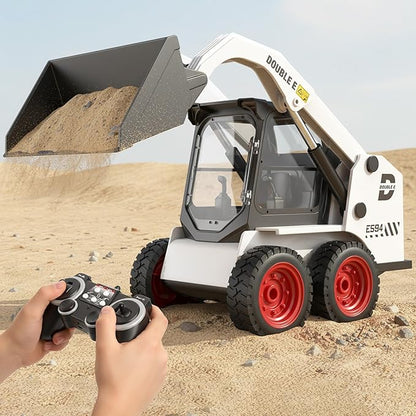 DOUBLE E RC Skid Steer Loader Toy for Kids1:14 Scale Remote Control Construction Truck with Lights Sound &amp Sounds 2.4GHz RC Truck Toy 360°RotationRC Front Loader Tractor Engineering Vehicles