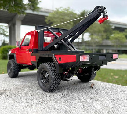 MN82T RC Crawler 1/12 RC Truck with Crane Hook Remote Control Rock Crawler 4x4 All Terrain Hobby Car for Adult 280 Brushed Motor 2 Speed Proportional Control Upgraded ESC and Receiver