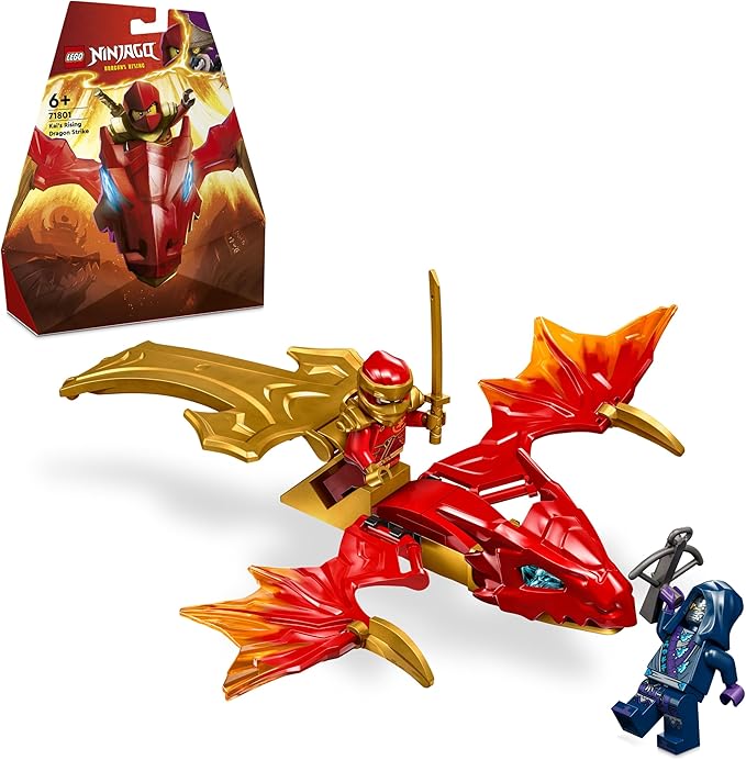 Lego Ninjago Kais Dragon Glider Ninja Set with Dragon Toy and Figures Including Kai Mini Figure with Mini Katana Small Gift for Boys and Girls from 6 Years 71801