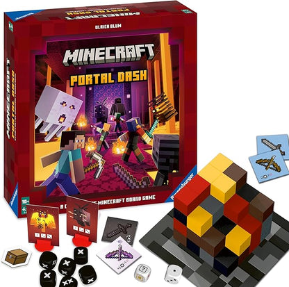 Ravensburger Minecraft: Portal Dash - Engaging Family Board Game for Kids and Adults | Adventure-Packed Gameplay | Ideal Gift for Minecraft Enthusiasts | Suitable for Age 10 and Above
