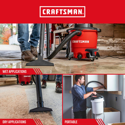 CRAFTSMAN CMXEVBE17590 9 Gallon 4.25 Peak HP Wet Dry Vacuum with Filter, Dust Bag, Hose, Attachments and CRAFTSMAN CMXEVBE17678 1.75 Peak HP Wet Dry Vac Powerhead with Filter Bag and Hose