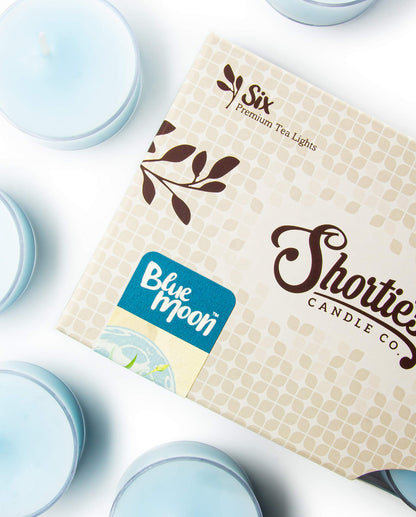 Blue Moon Premium Tealight Candles Multi Pack - Highly Scented with Essential Oils - 12 Blue Tea Lights - Beautiful Candlelight - Made in the USA - Fresh & Clean Collection