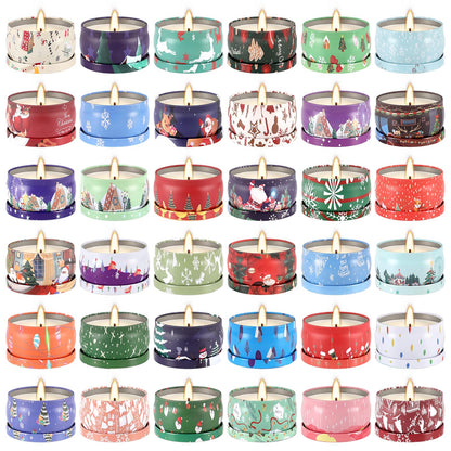 36 Packs Christmas Scented Candles Gift- Aromatherapy Candle-2.5oz Soy Wax-Long Lasting Burn time, Christmas Thanksgiving Gifts, Home Decor.