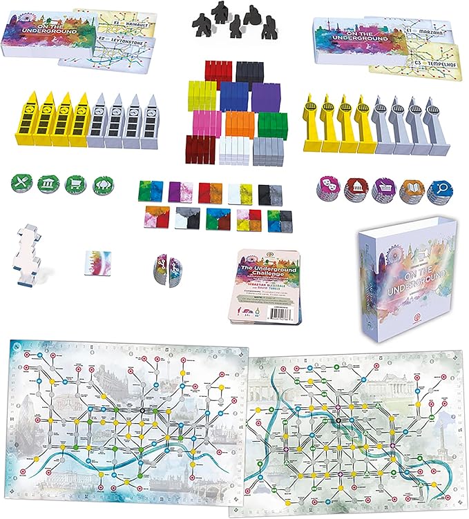 On The Underground: London/Berlin Deluxe Edition - Train Route Building Strategy Board Game 2 City Maps Age 14+ 2-5 Players 60 Min