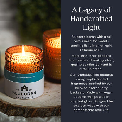 Bluecorn Aromática Scented Candle Tin, Grapefuit, Pear & Rhubarb Scent, Vegan Coconut Wax, Clean Burning & Long Lasting Candle, Room Decor, Spring Gifts, Made in USA, 8 Oz