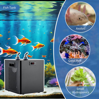 Dialorys 79 Gallon 1/3HP Aquarium Chiller - Energy Efficient Fish Tank Water Chiller for Axolotl, Freshwater & Saltwater Tanks, Quiet & Durable, Model AL-300
