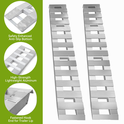 AUTOSAVER88 2pcs 6000lbs 60" x 12" Aluminum Trailer Ramps, Loading Ramps Car ATV Truck Auto Hauler Knife & Hook Ends
