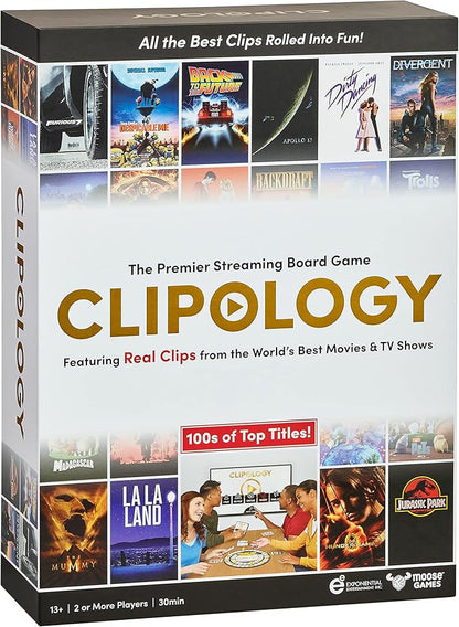 Clipology Game - The Premier Streaming Board Game Featuring Real Clips From The World's Best Movies &amp TV Shows | Movie Trivia Game