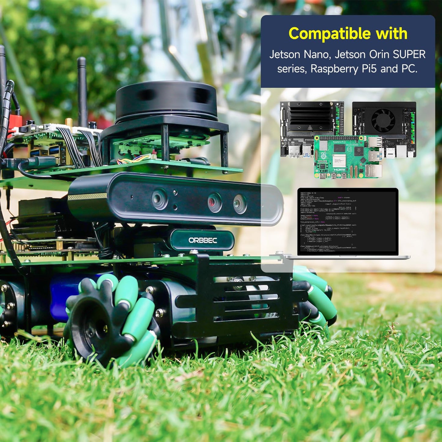 Yahboom ROS2 Robotic Kit AI Camera Python Programming Mecanum Wheel Chassis Car Depth Camera ORBSLAM2+Octomap Mapping for Jetson Nano