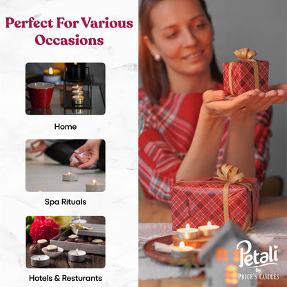 Price's Petali Range Mixed Berries Pack of 18 Scented Tea Lights Candle for Home & Events | 4 Hour Burn Time Scented Candles for All Occasions | Long Burning Tealights Gifts for Women & Men