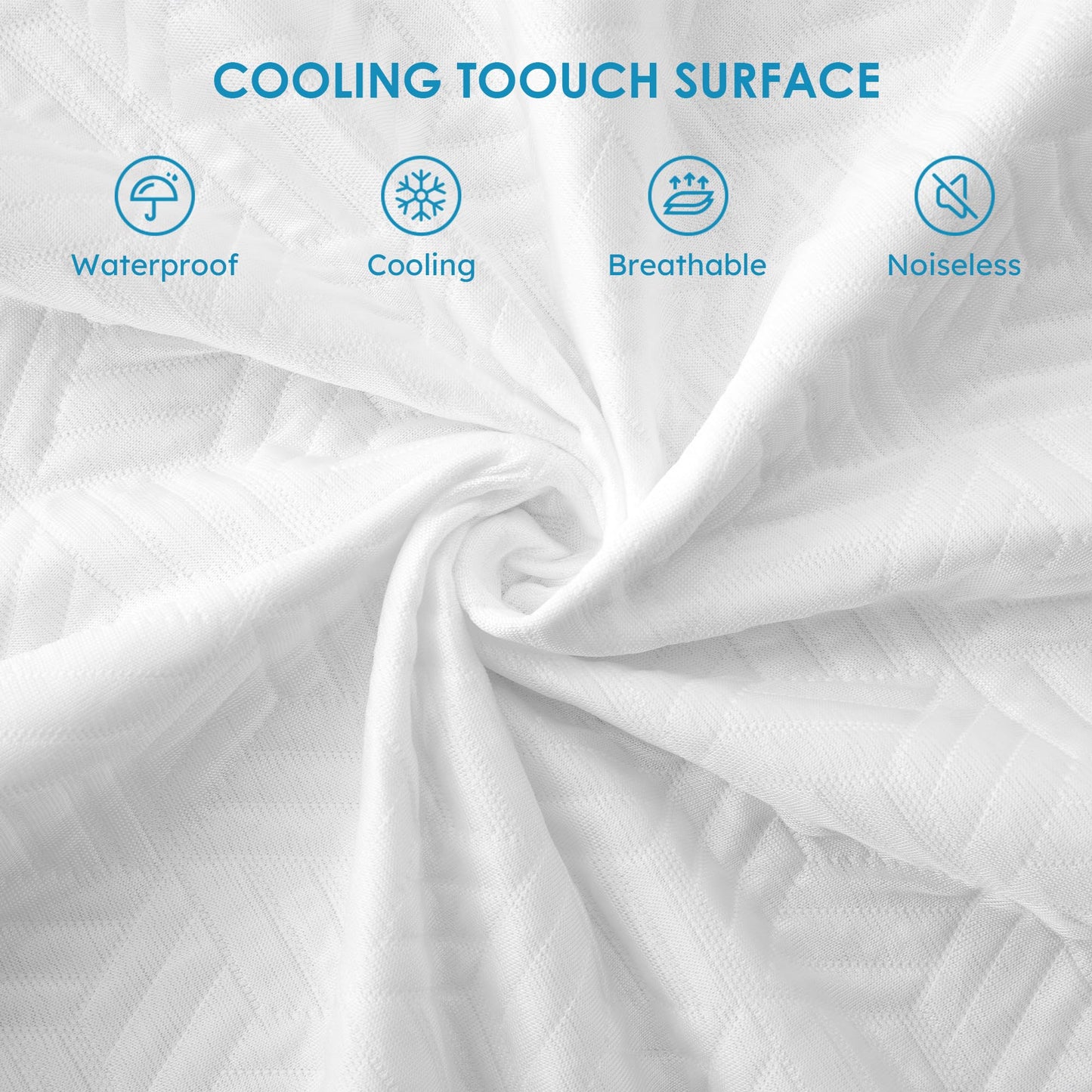 Cozymaker Queen Size 100% Waterproof Mattress Protector, Cooling Mattress Pad Cover Fitted 8"-21" Deep Pocket, 3D Air Fabric Soft Breathable Smooth Bed Cover Noiseless Washable