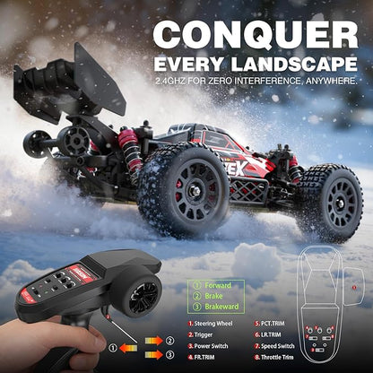 Hosim Brushless RC Buggy for Adults and Kids 60KM/H 1/14 Electric High Speed All Terrain Remote Control Car Hobby RC Trucks 4x4 Off Road RC Car Waterproof RC Vehicle for Snow/Sand/Beach Age 8+