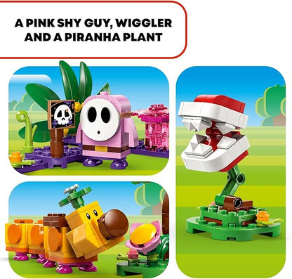 LEGO Super Mario Soda Jungle Maker Set Customizable Nintendo Birthday Gift Mario Playset for Kids Pink Shy Guy and a Wiggler Jungle Toys for Boys Girls and Any Gamers Ages 7 and Up 71434