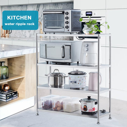 susunnus Stainless Steel Shelves 39.4in-5 Tier, Stainless Steel Shelf Organizer, Kitchen Storage Shelves, Artistic Texture, Pragmatic & Sturdy & Waterproof