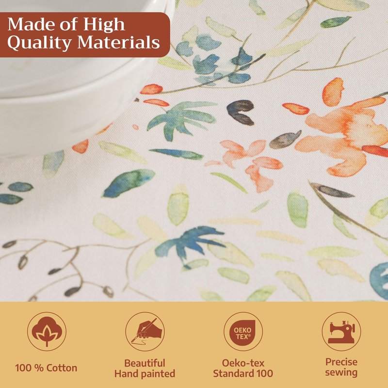 Maison d' Hermine Table Cloth Square Table 100% Cotton 54 x 54 Inches Tablecloth Reusable Decorative Everyday Use for Dining Room, Farmhouse, Home, Party, Festive & Wedding Spring Summer - Colmar