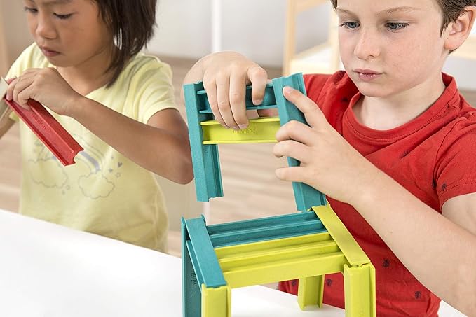 Miniland ECO Beams Building Set - STEM Multicolor Skill Concentration Activity Guide Different Levels of Difficulty