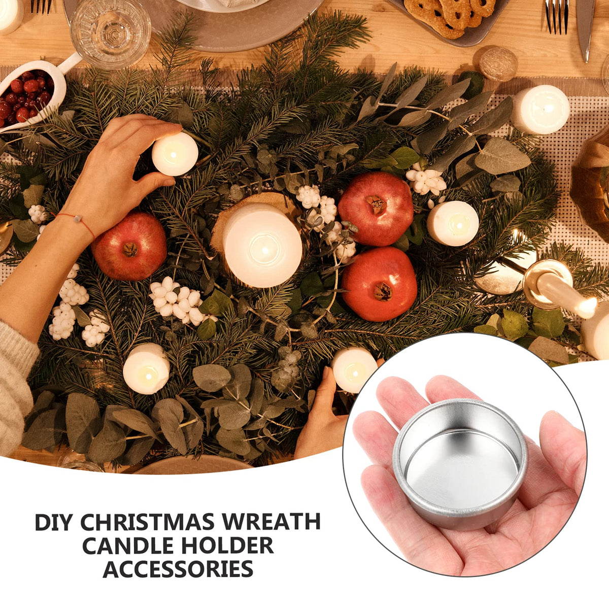 Uonlytech 20Pcs Tea Light Tins Cups Metal Tea Light Case Containers Empty Scented Candle Cup DIY Tealight Candle Holders for Christmas Wedding Table Decoration