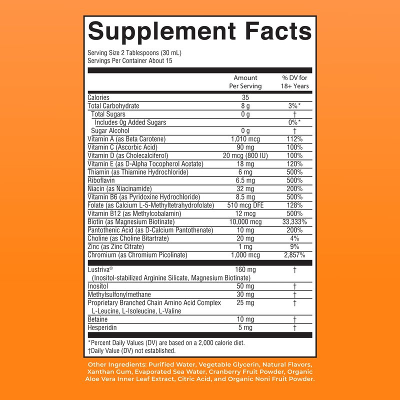 MARYRUTH'S Liquid Multivitamin+Hair Growth | Biotin 10000mcg | Lustriva Hair Growth Supplement | Clinically Tested in Women for Thicker Hair&Facial Wrinkle | Skin Care | Ages 18+ | 15.22 Fl Oz