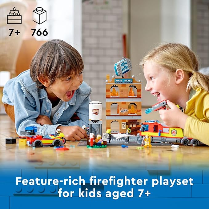 LEGO City Fire Brigade 60321 Building Set with Toy Fire Truck and Five Minifigures. Pretend Play Fire Engine Toy for Kids Boys and Girls Ages 7+