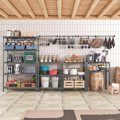 M MZG 1750 lbs Steel Storage Shelving 5-Tier Utility Shelving Unit Steel Organizer Wire Rack for Home,Kitchen,Office,Garage, 1750 LBS Capacity 17.7" D x 47.2" W x 72.3" H