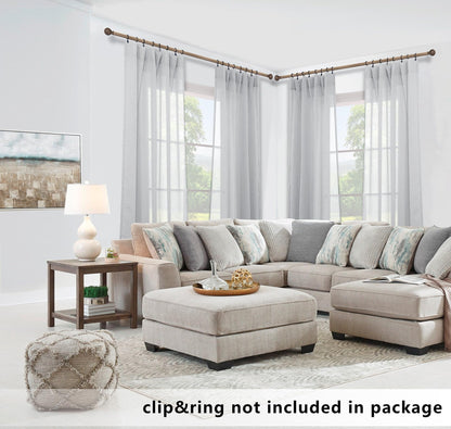 koufall Gray Linen Look Curtains 96 ines Long Set of 2 Rod Pocket Elegant Woven Textured Voile Sheer Drapes for Bedroom Living Room Patio Sliding Door Home Office Backdrop 52x96 in Length Silver Grey