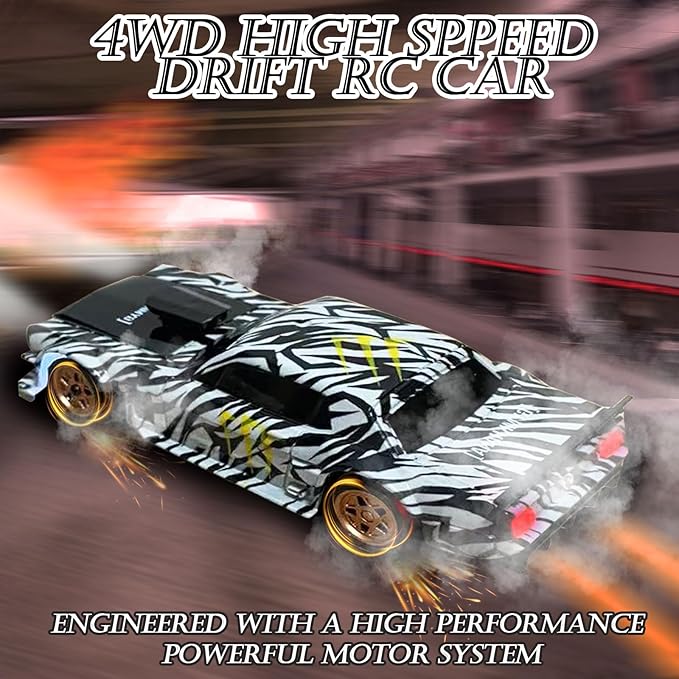 1/43 Mini RC Drift Car with Gyroscope 2.4GHz 4WD Full Proportional High Speed Micro Hobby RC Cars with Lights Racing Tires Fast Small Remote Control Car Toy Model Gift for Adults Kids Boys Girls