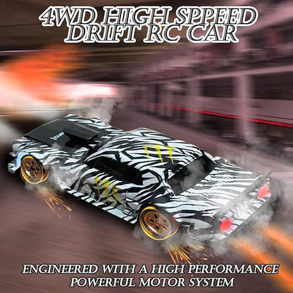 1/43 Mini RC Drift Car with Gyroscope 2.4GHz 4WD Full Proportional High Speed Micro Hobby RC Cars with Lights Racing Tires Fast Small Remote Control Car Toy Model Gift for Adults Kids Boys Girls