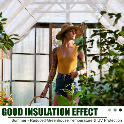 Tatuo 12 Pack 4' X 2' X 0.32'' Polycarbonate Greenhouse Panels Polycarbonate Sheets Twin-Wall Roof Panels Waterproof UV Protected Clear Corrugated Plastic Roofing for Greenhouse Replacement