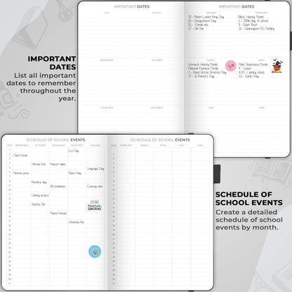 Clever Fox Teacher Planner – School Year Planner with Calendars & Lesson Plans – Teacher Plan Book for Classroom & Homeschool Organization - Undated, 7x10″, Hardcover (Black)