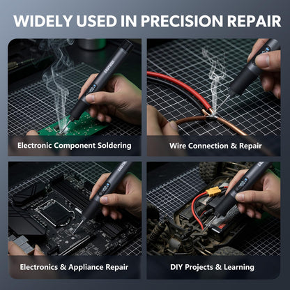 Manual Wire Stripping Machine & Cordless Soldering Iron Kit, Drill Powered Wire Stripper with 6 Channels 5 Blades for Scrap Copper Recycling, Rechargeable Soldering Pen 7S Fast Heating with LED Light