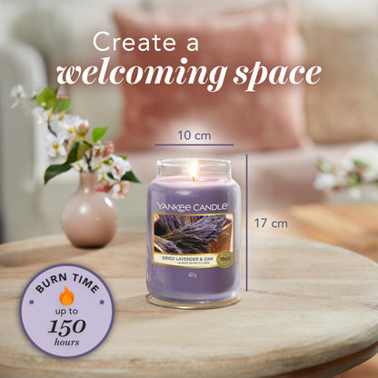 Yankee Candle Scented Candle | Lavendar & Oak Large Jar | Long Burning Candles: up to 150 Hours | Perfect Gifts for Women