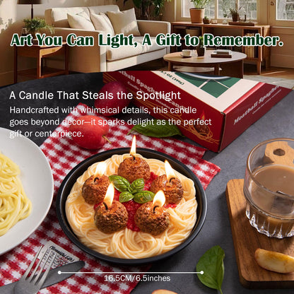 Meatball Spaghetti Realistic Food Vegetable Wax Candle