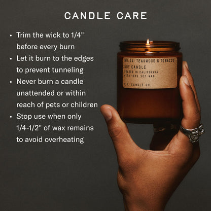 P.F. Candle Co. Los Angeles Classic Standard Scented Soy Wax Candle (7.2 oz) 40-50 Hour Burn Time, Amber Glass Jar, Made in The U.S.A.