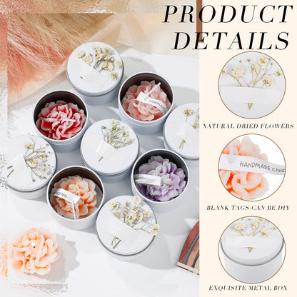 Threlaco 12 Pcs Flower Candles Scented Bridesmaid Gift Set Soy Wax Aromatherapy Candles Bulk for Wedding Bridal Shower Home Guests Women Valentines Mothers Day Anniversaries Favor(Mixed Color)