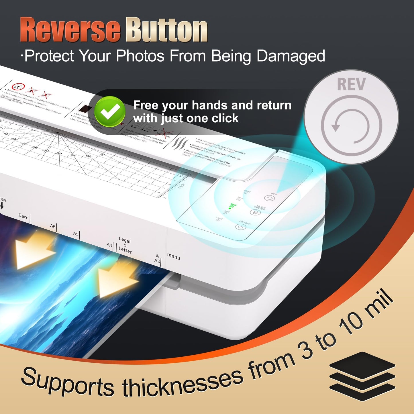 13" 4-Roller Commercial Laminator Machine, Fast 55s Warm-Up&1000mm/min Laminating Speed for Laminating 11x17&A3 Size,Includes 30 Sheets for Office,School(White)
