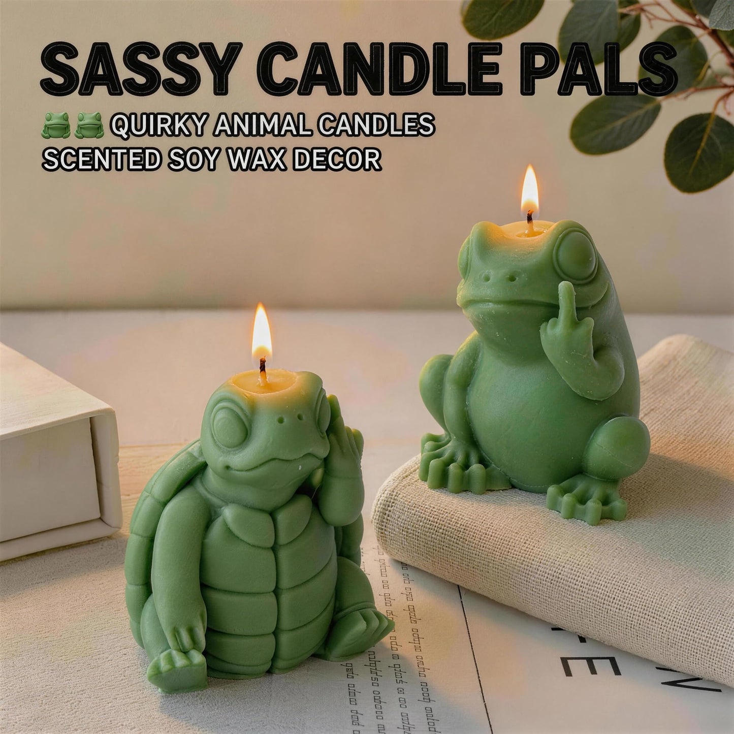Frog Middle Finger Scented Candle,Turtle Hilarious Animal Soy Wax Candles for Pranks,Birthday Gags & Christmas Surprises,Smokeless Floral Home Decor