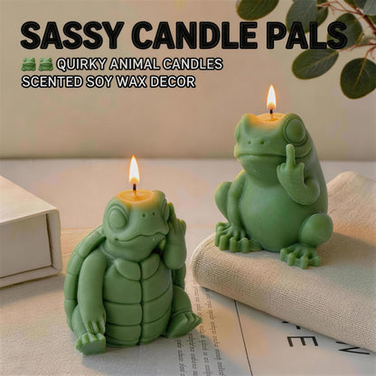 Frog Middle Finger Scented Candle,Turtle Hilarious Animal Soy Wax Candles for Pranks,Birthday Gags & Christmas Surprises,Smokeless Floral Home Decor
