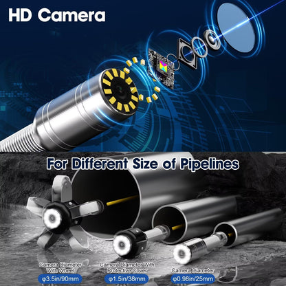 Sewer Camera 100ft,SYANSPAN HD 4.3" Screen 16GB DVR Drain Camera with 6 LED Light,8500mAh 8-10H Working Time Borescope w/Meter Counter for Plumbing Drain (100ft/30M)