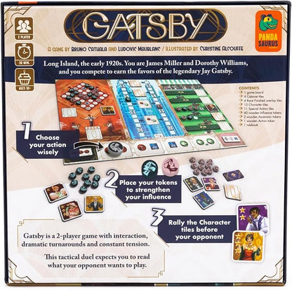 Gatsby Board Game - Duel for Influence in The Glamorous Roaring 20's Quick-Play Auction Strategy Game for Kids &amp Adults Ages 10+ 2 Players 30 Minute Playtime