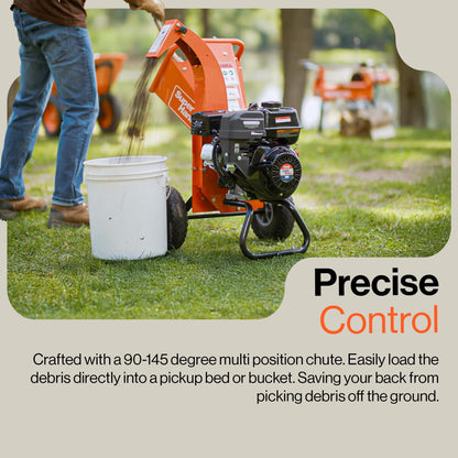 SuperHandy Mini Wood Chipper Shredder Mulcher Heavy Duty 7HP Compact Design 3" Inch Max Capacity