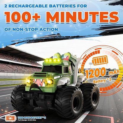 Remote Control Car Waterproof Monster Truck Toys RC Cars for Boys 1:18 Amphibious 4WD All Terrain Off-Road Pickup Toy Trucks Christmas Birthday Gift Boys Girls Kids Ages 6 7 8-12 Years Old