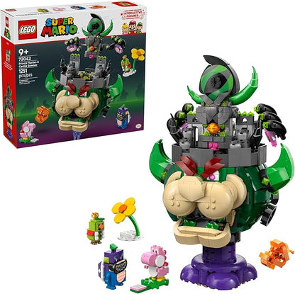 LEGO Super Mario Prince Florian &amp Castle Bowser Building Toy - Pretend Play Set for Boys &amp Girls Ages 9+ - Building Blocks for Kids W/Digital Action &amp 4 Toy Figures - Gift Idea for Birthd