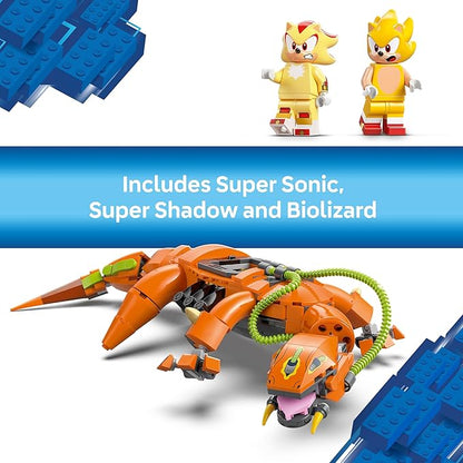 LEGO Sonic The Hedgehog Super Shadow vs. Biolizard Gamer Gift for Boys and Girls Fun Collectible Playset for Kids and Video Game Character Fans Who Love Action Toys 77003