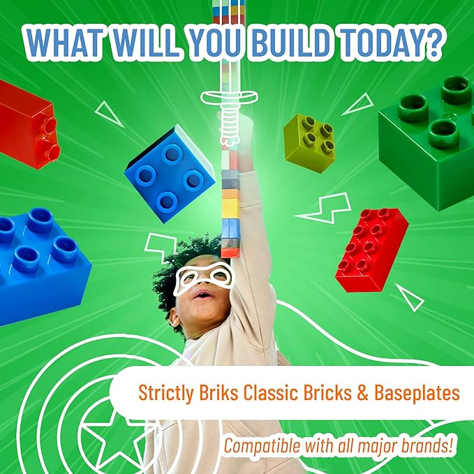 Strictly Briks Building Blocks Set - Toddler Blocks Ages 3-5 - Compatible with Lego Sets &amp Kids Building Kits - Durable Learning Toy - 84 Pieces Multicolor