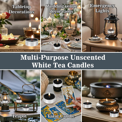 MAQIHAN Black Tealight Candles Bulk - Mini Votive Tea Tree Lights Tea Lights Candles with Cotton Wick for Home,Pool,Shabbat,Wedding,Emergencies,Christmas 25PCS