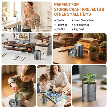 Vintage Tin Box 12-Pack Set (10oz Each can) | DIY Candle Making kit Travel Tin Can Set | Food grade Material Safe Use | DIY Candle Set Gift for Parents, Families, and Gatherings