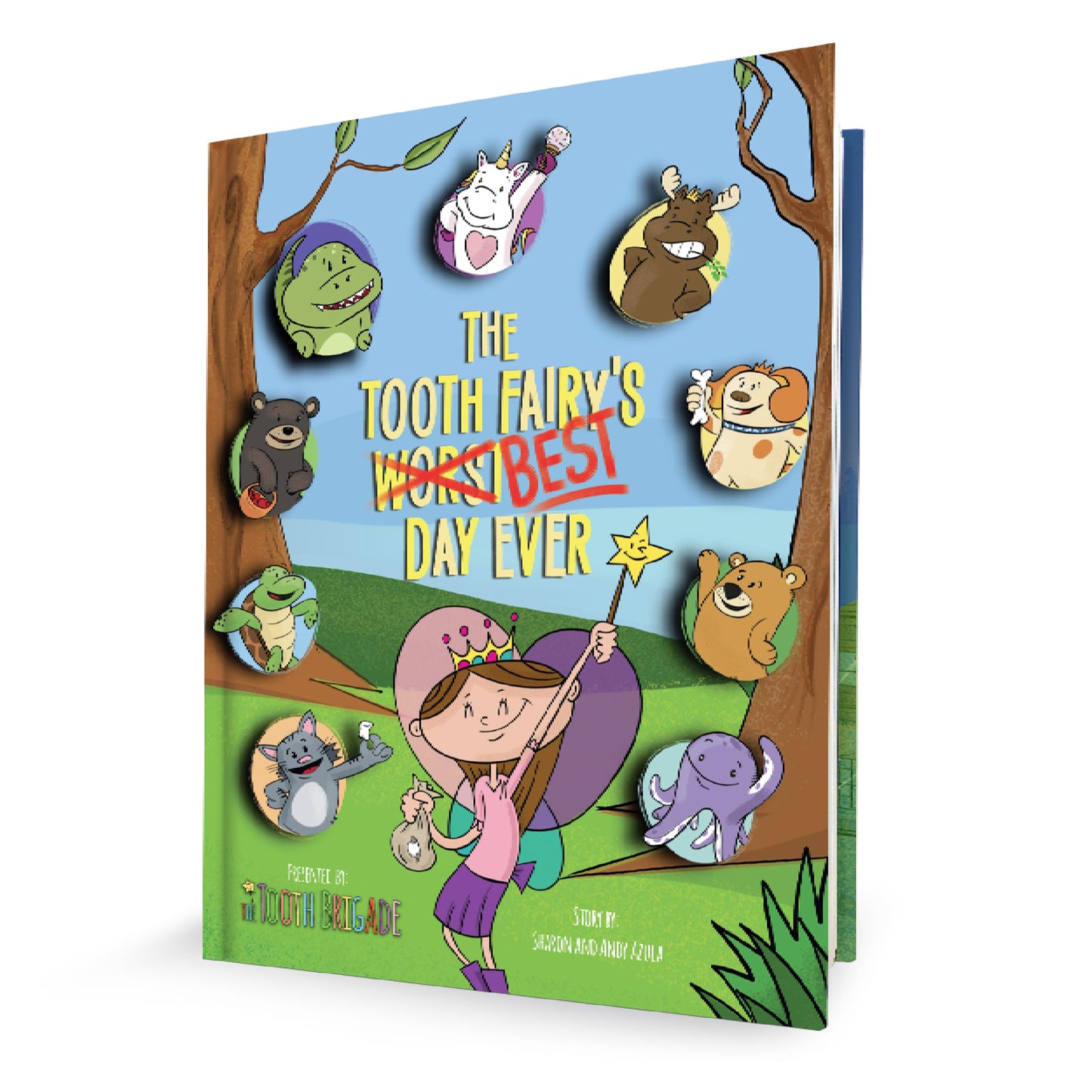 Rebel Dinosaur Tooth Fairy Pillow and Book Bundle | 8" Plush with Pocket for Lost Teeth & Hardcover Storybook w/Tracker, Q&A for Boys Girls Children of All Ages