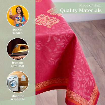 Maison d' Hermine Table Cloth Rectangle Table 100% Cotton 60 x 108 Inches Fall Tablecloth Reusable Everyday Use for Thanksgiving Christmas Decorations Dining Farmhouse Party (Versailles)